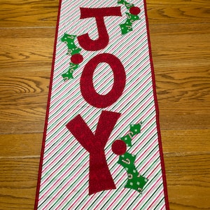 JOY table runner, Christmas table runner, Christmas decor, Christmas table topper, Holiday table mat, Joy table mat, Item 801