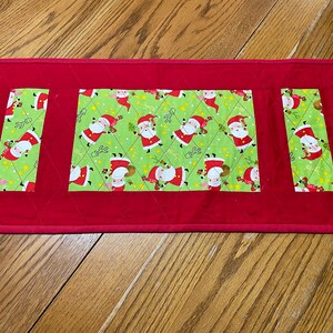 Christmas table mat, Santa Claus table mat, Santa table topper, Red table runner, Christmas decoration, Christmas table decor, Item #704