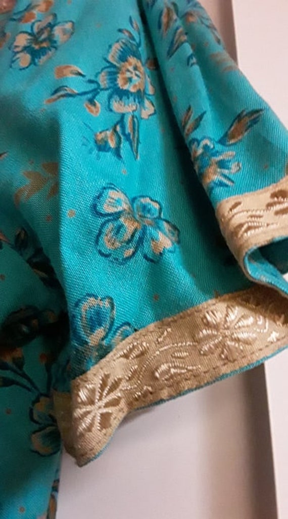 Vintage Boho Blue Floral Indian Sarah Elizabeth P… - image 8