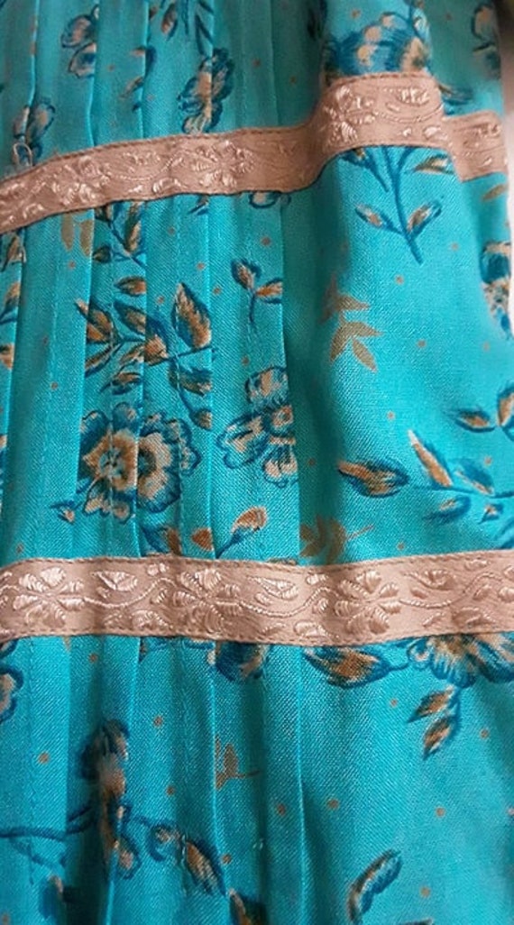 Vintage Boho Blue Floral Indian Sarah Elizabeth P… - image 5