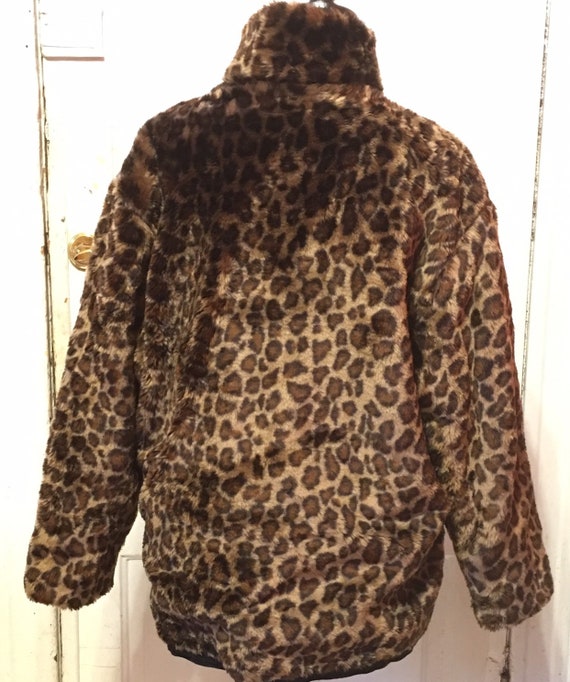 Vintage reversible leopard faux fur and reverse s… - image 2