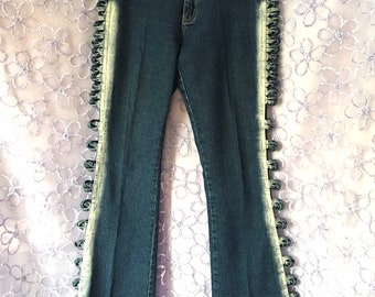 Vtg 80s Funky Denim Jeans / US siZe 7 / Free Shipping