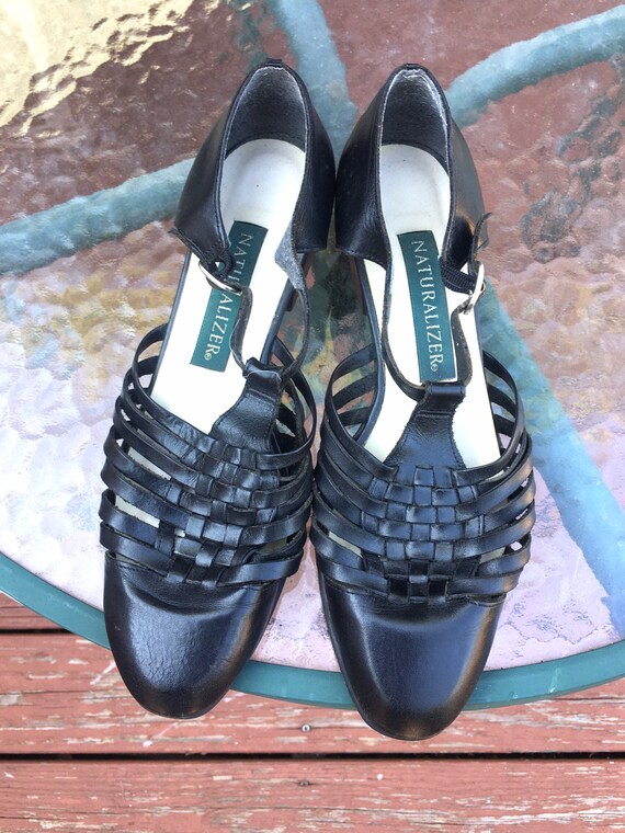 Vtg Huarache Black Leather Women’s Sandals /siZe 8