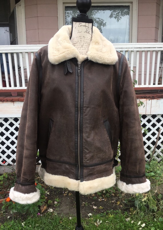 Vintage Bomber Leather Bomber Jacket / Large / Fre