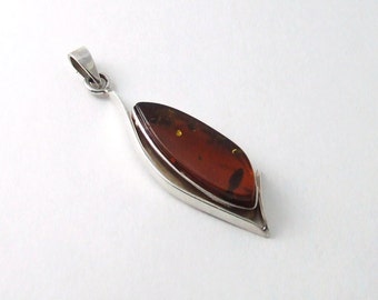 Vtg Amber baltic sterling silver charm/pendant free shipping