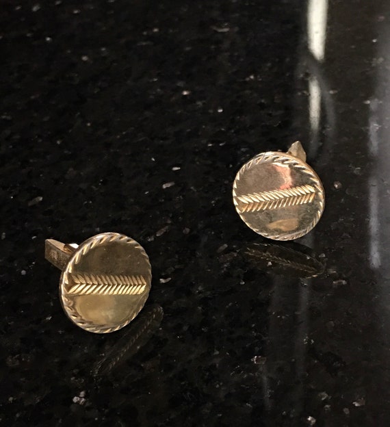 Vtg Gold Tone Cufflinks / Free Shipping - image 2