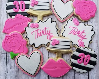 30th birthday cookie etsy