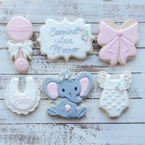 Baby shower elephant sugar cookies(READ TURNAROUND)