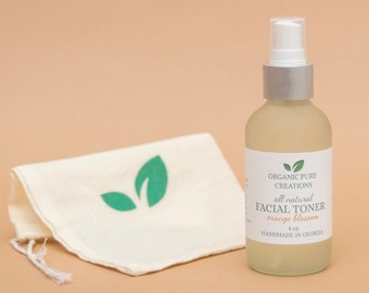 Tónico facial de flor de naranja: aloe vera natural, incienso, sin alcohol