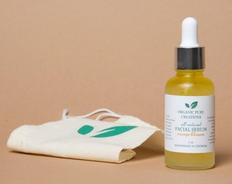 Natural Facial Serum Orange Blossom Frankincense Aloe Vera, Under Eye Face Oil Moisturizer, Hydrating Nourishing Anti-aging Wrinkle Fighting