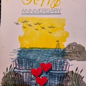Anniversary card, beach anniversary card love anniversary card
