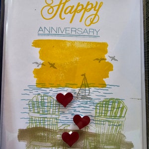 Beach themed Anniversary Cards, Anniversary card, beach card, love