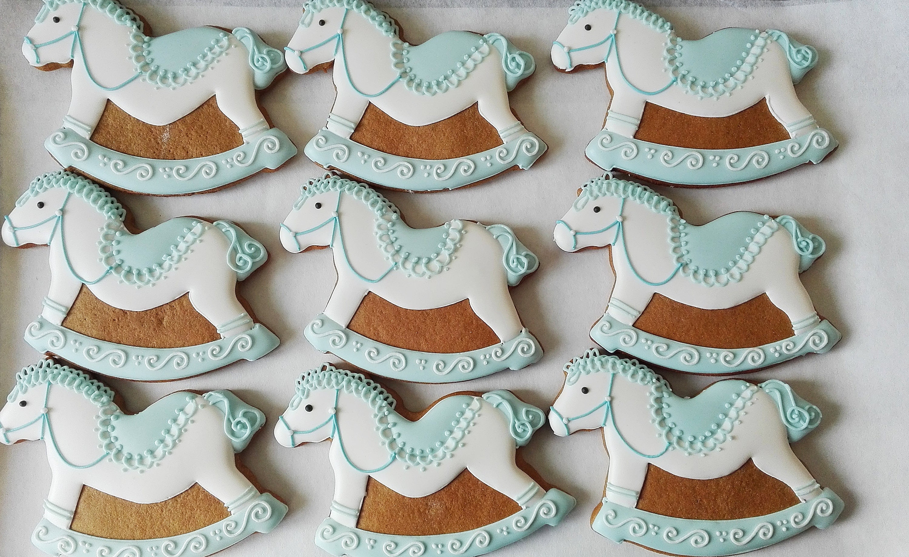 10 Rocking Horse Baby Shower Cookies Biscuits Etsy