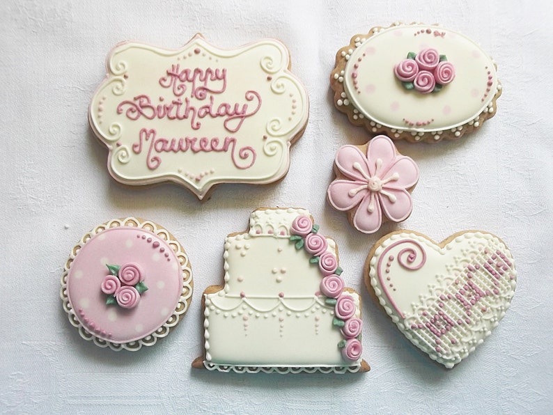 Personalised Birthday Cookie Gift Box in Vintage Rose Etsy