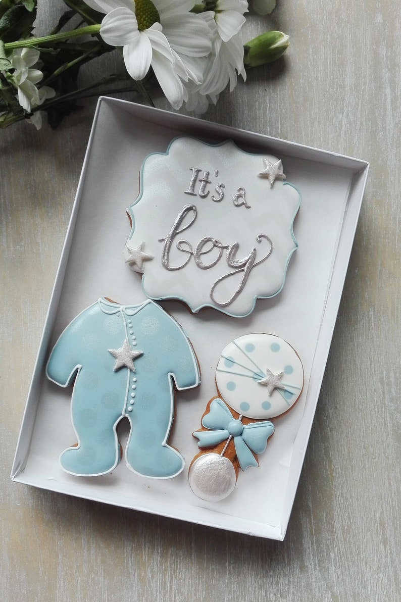 Its a Boy New Baby Cookie Gift Box Newborn Baby Gift Baby Etsy