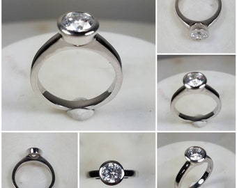 Socialfloats Five Star Angle Shape Silver Plated/ Ring 8