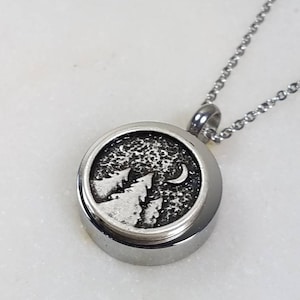 Memorial Ash Stainless Steel Cremation Tree Moon Urn Necklace/cremation ...