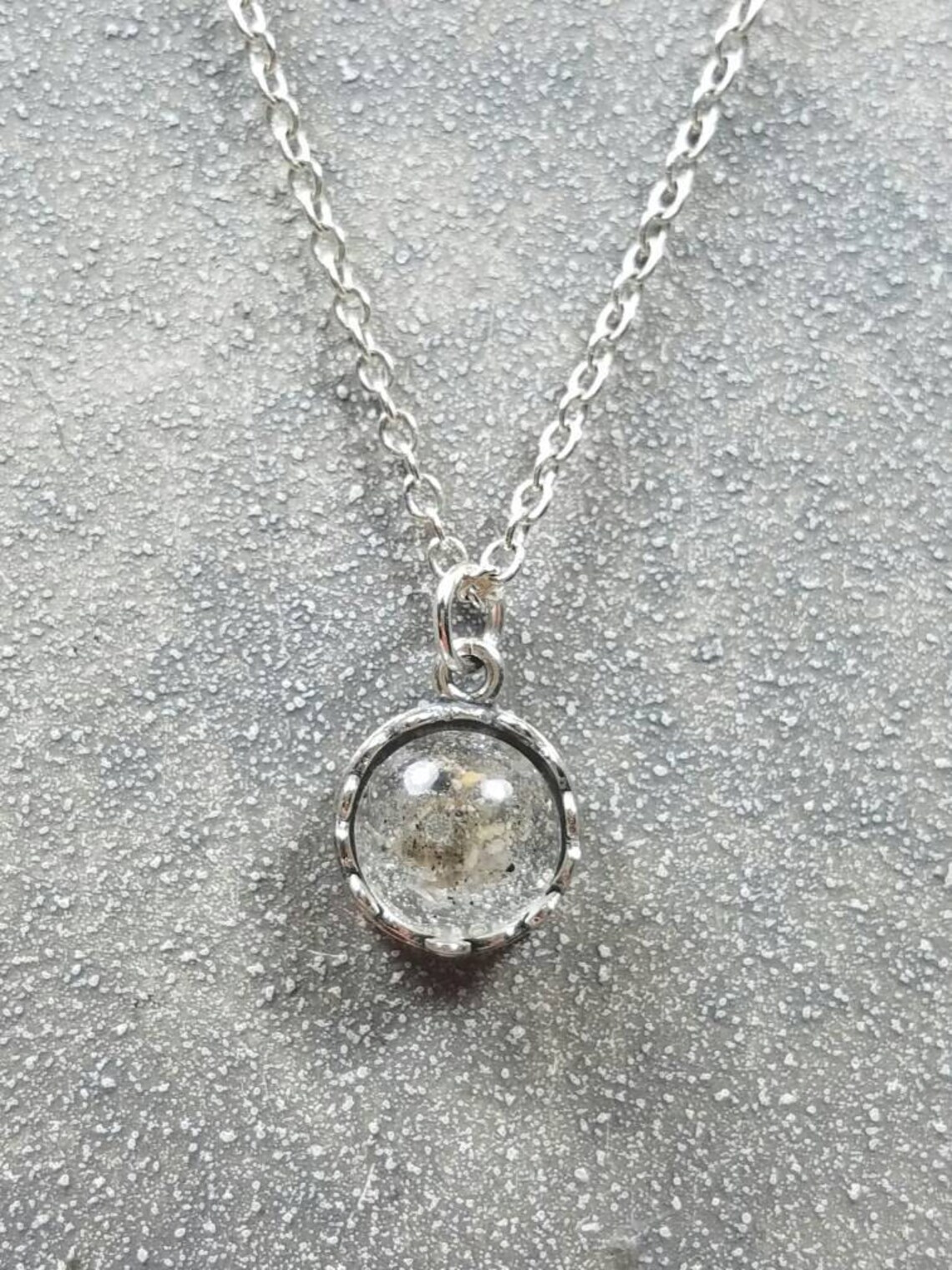 Sterling Silver Memorial Ash Pendant Necklace / Memorial Ash Etsy