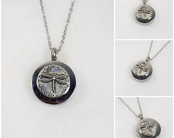 Memorial Ash Stainless Steel Cremation Dragonfly Urn Necklace/Cremation Pendant/Cremation Necklace/ Adhesive Included