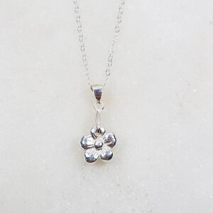 Memorial Ash Pure Silver Flower Pendant Necklace/Memorial Ash Cremation Pendant/Pet Memorial image 4