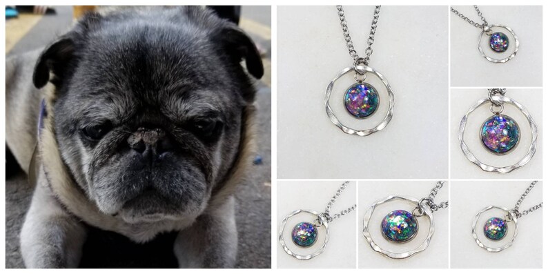 Memorial Ash Silver Plated Round Pendant Necklace Cremation NecklacePet Ash Memorial Jewelry