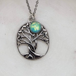 Memorial Cremation Stainless Steel Tree of Life Pendant Necklace/Cremation Pendant/Pet Memorial Jewelry/Cremation/More than 90 Color Options image 2