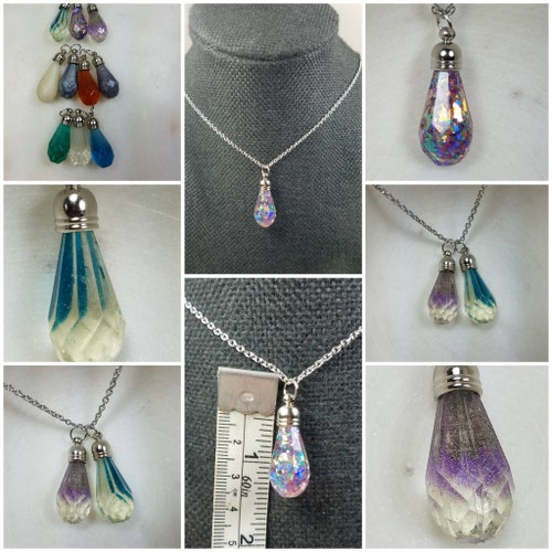 Memorial Ash Faceted Crystal Drop Pendant deals Necklace/Cremation Pendant/Pet Memorial Jewelry/More than 90 Color Options