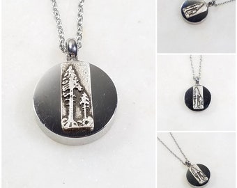 Memorial Ash Stainless Steel Cremation Pine Tree Urn Necklace/Cremation Pendant/Cremation Necklace