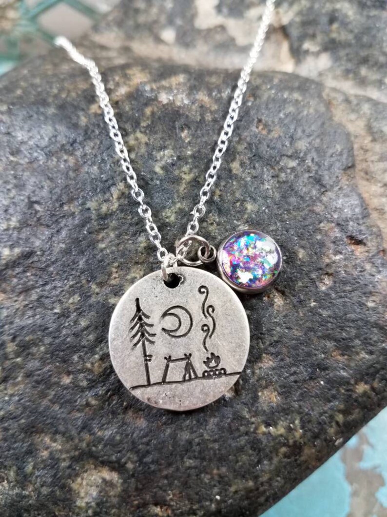Memorial Ash Charm Camping Pendant Necklace/cremation Etsy