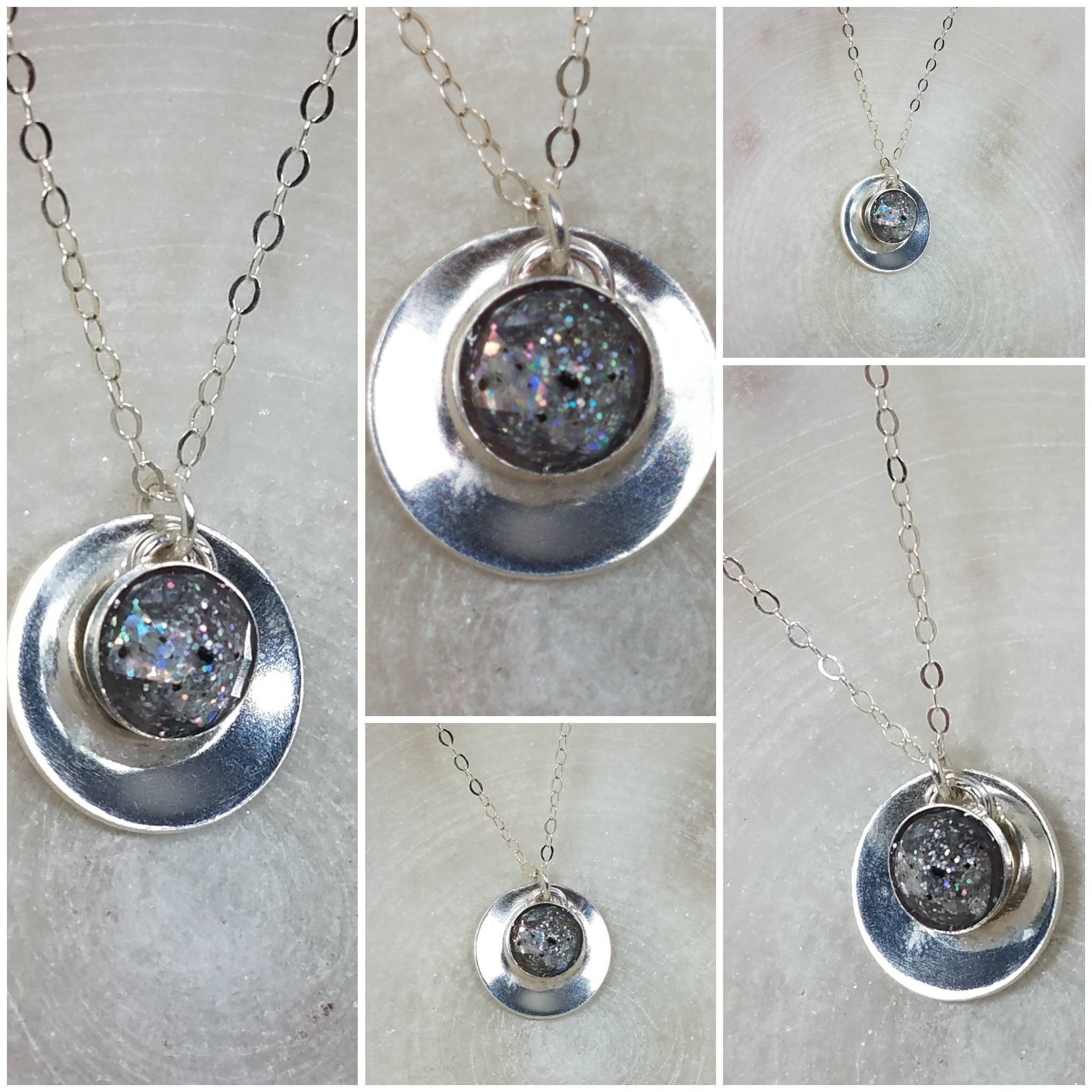 Sterling Silver Disc and Charm Memorial Charm Etsy