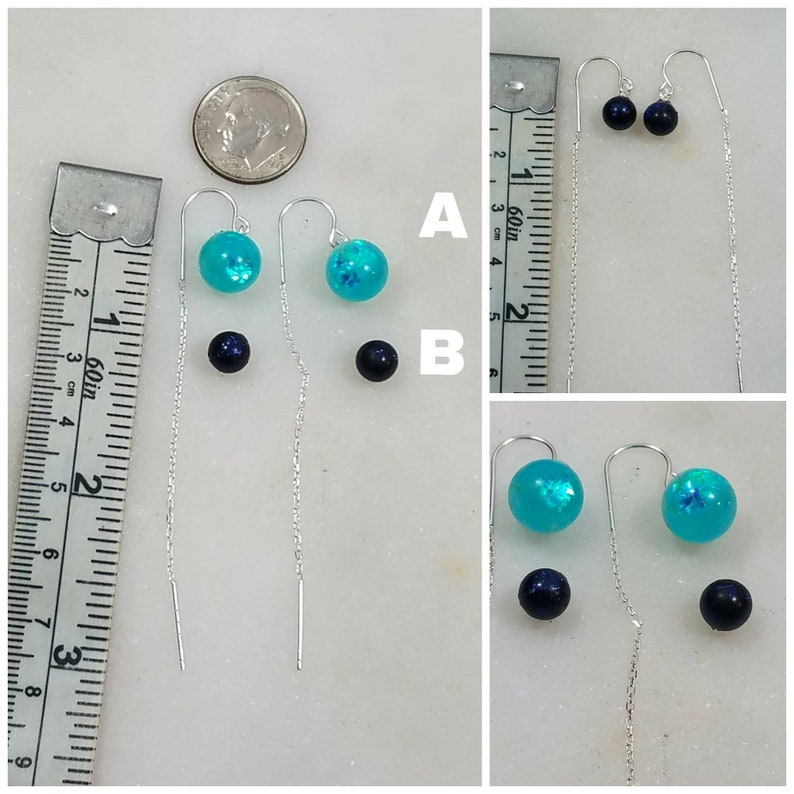 Sterling Silver Memorial Cremation Ash Threader EarringsCremation EarringsPet Ash Memorial JewelryMore than 80 Colors