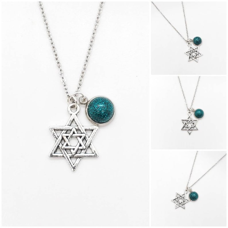 Memorial Ash Cremation Star of David NecklaceCremation Pendant Pet Memorial Jewelry Memorial Jewelry100+Color Options