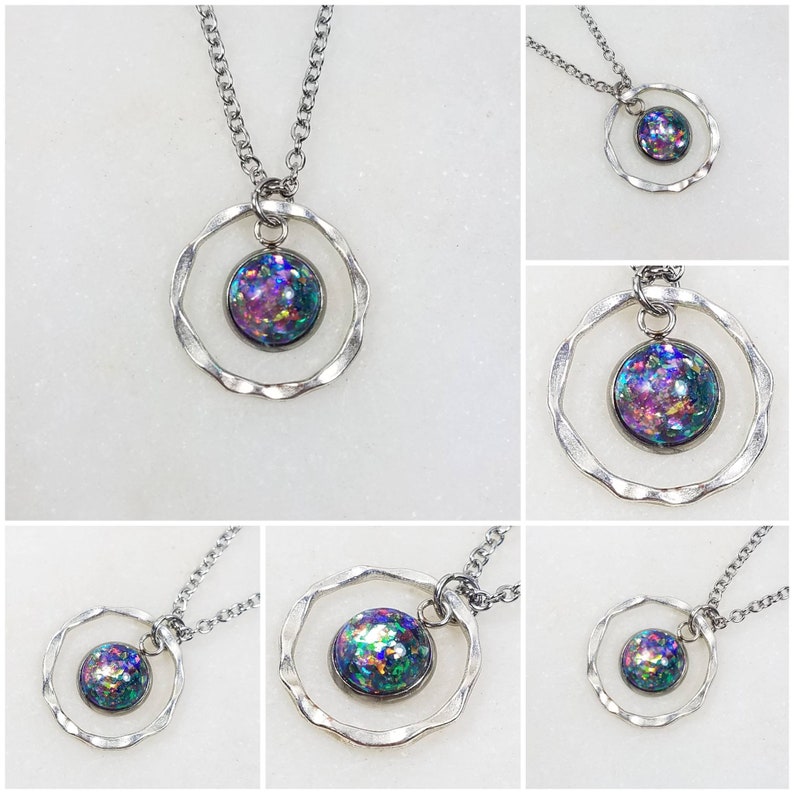 Memorial Ash Silver Plated Round Pendant Necklace Cremation NecklacePet Ash Memorial Jewelry