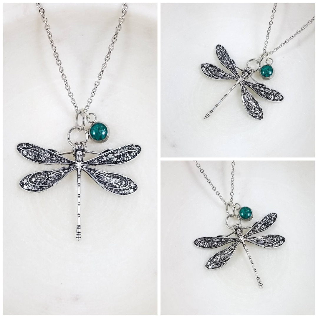 Memorial Ash Sterling Silver Dragonfly Pendant Necklace - Etsy