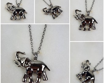 Memorial Ash Stainless Steel Cremation Elephant Urn Necklace/ Pendant/Cremation Necklace/Adhesive Included