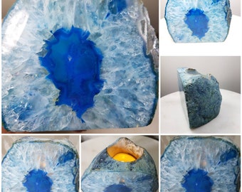 Geode Memorial Ash Candle Votive/Crystal Memorial/ Cremation Candle/Pet Memorial/Plant Votive