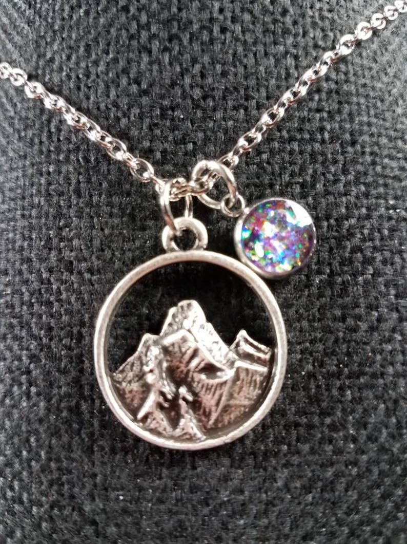 Memorial Ash Charm Mountain Pendant Necklace/cremation Etsy