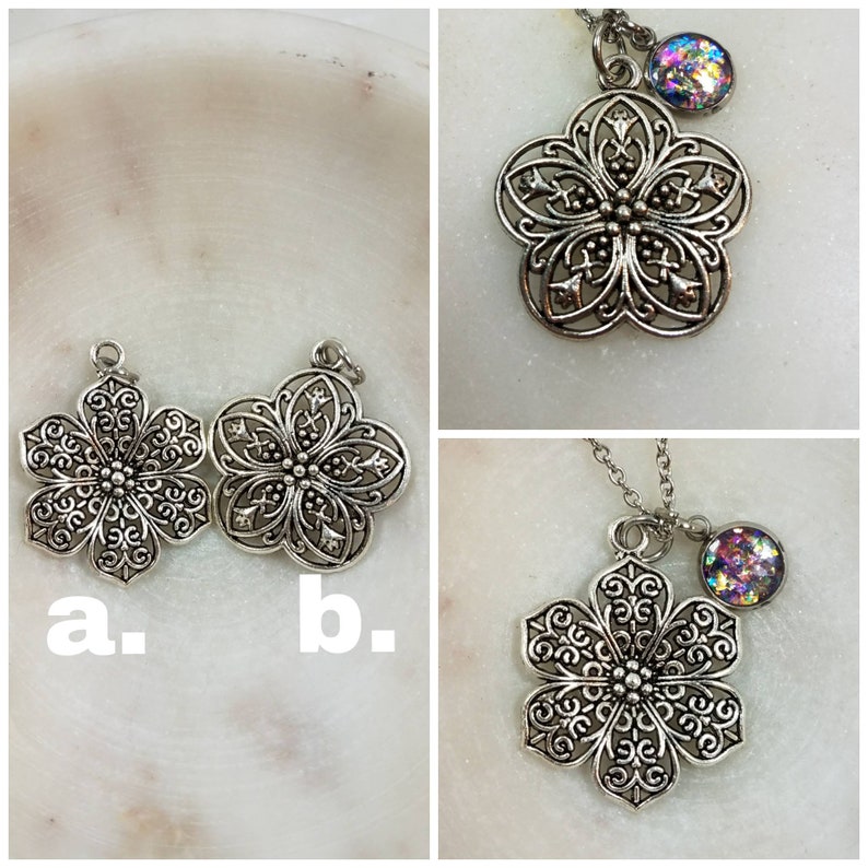 Memorial Ash Flower NecklaceCremation Pendant Pet Memorial Jewelry Memorial JewelryOver 80 Color Options