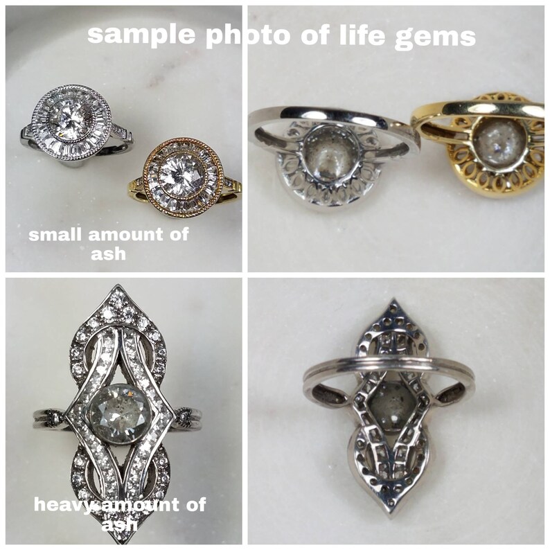 Studiodragonfly19 Cremation Memorial Ash Trio Minimalist CZ Bezel RingMemorial Ash Pet Jewelry