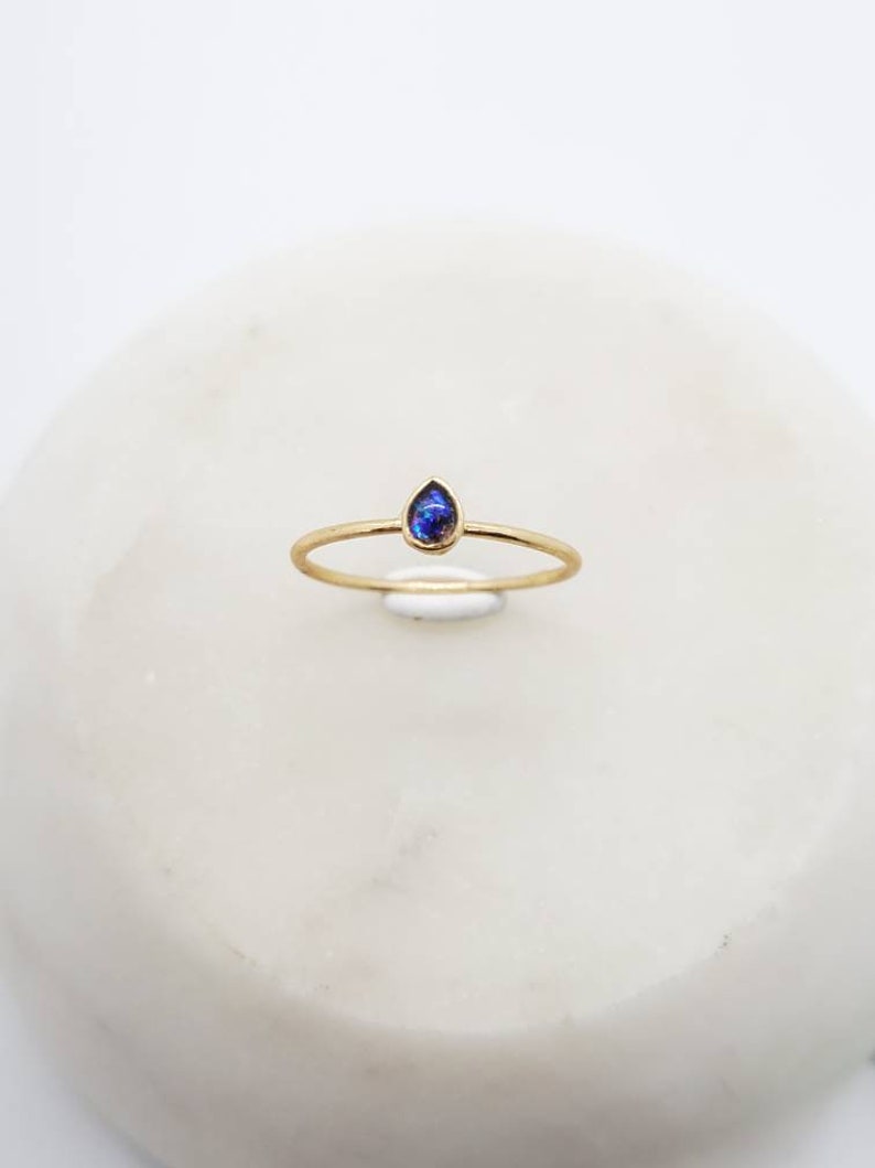 Memorial Ash Minimalist 10k Gold Pear Cremation RingMemorial Ash JewelryPet Memorial Jewelry Cremation Ring