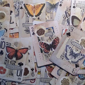 Butterfly Altered Playing Cards, Junk Journal Cards, Bookmarks