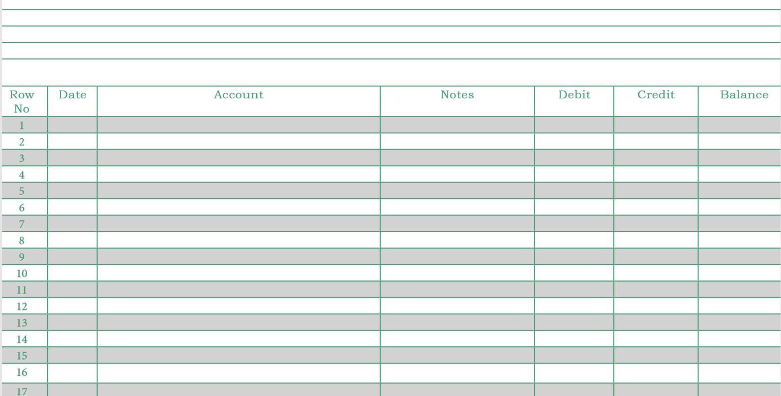Horizontal Ledger Paper Paper Downloadable 8.50 by 11 inch Etsy