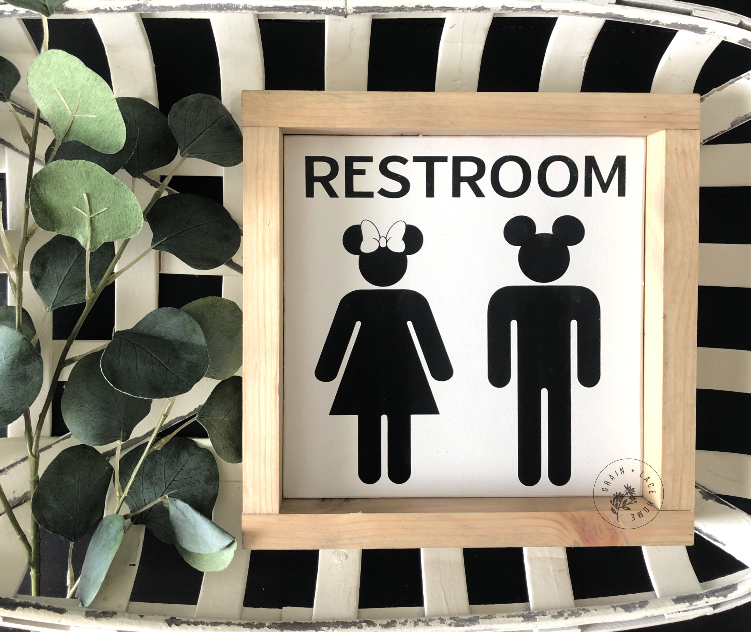 Restroom Sign Disney Restroom Sign Bathroom Decor Etsy