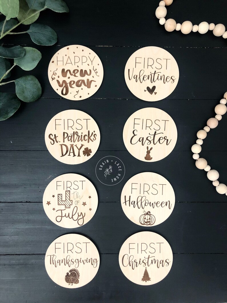 First Holiday Milestones Milestone Discs Milestone Markers Etsy