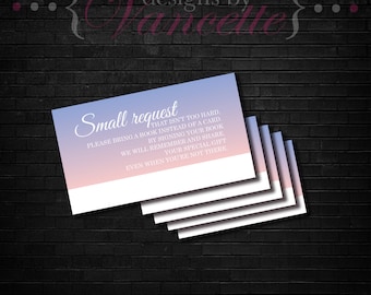 Gradient livre demande Insert, demande de livre, livre demande Ticket, livre demande carte, livre demande Insert, Insert de douche de bébé