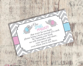 Elephant Book Request, Elephant Book Insert, Elephant Baby Shower Book Request, Elephant Baby Theme, Elephant Theme Book Insert