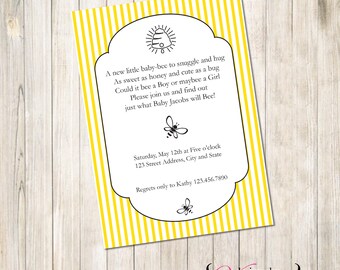 Bumble Bee Gender Reveal Invite, Bumble Bee Gender Reveal Invite, Bee Gender Reveal, Bee Gender Reveal Invite, Bee Gender Reveal Invitation