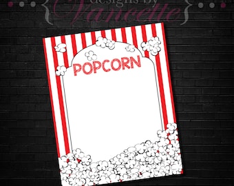 Popcorn Bar, Popcorn Sign, Popcorn Bar Sign, Wedding Popcorn Bar, Popcorn Party, Popcorn Shower Sign, Baby Shower Popcorn, Popcorn Buffet