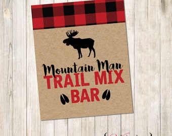 Lumberjack Trail Mix Sign, Lumberjack Shower, Lumberjack Party, Trail Mix Sign, Lumberjack Sign