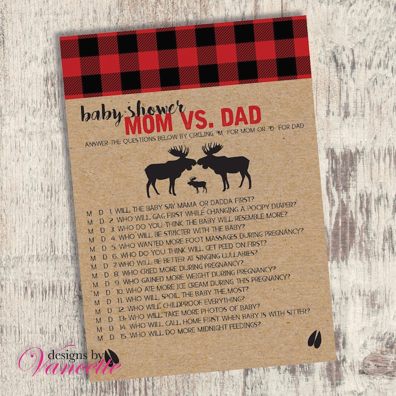 Lumberjack Baby Shower Game Pack Lumberjack Shower Game Pack Etsy